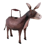 Annaffiatoio in metallo a forma di asino, altezza 35 cm