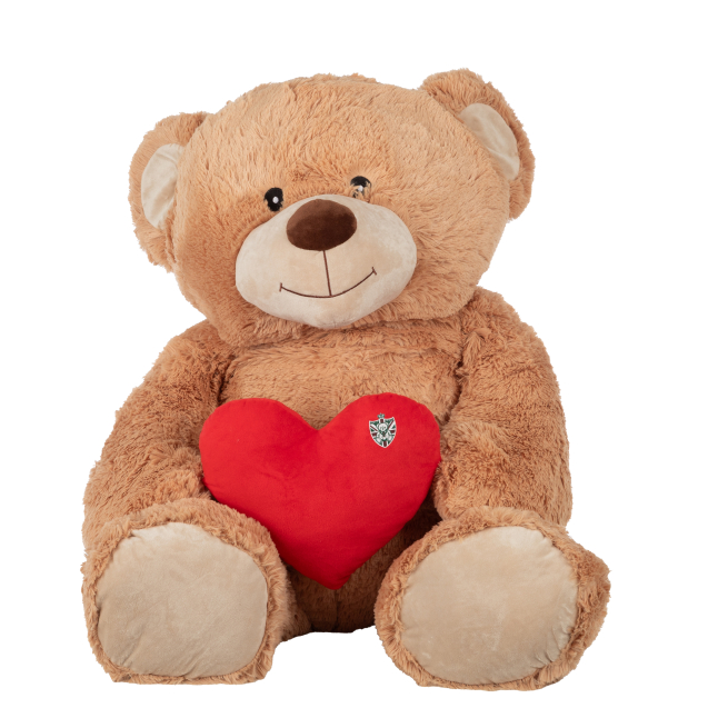 Orsetto seduto con cuore, altezza 80 cm