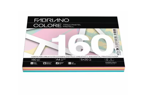 Risma di carta "Mixtenui" da 160 gr/mq, formato A4, confezione da 100 fogli