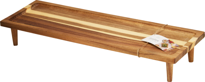 Vassoio in legno con piedini, 17x55 cm