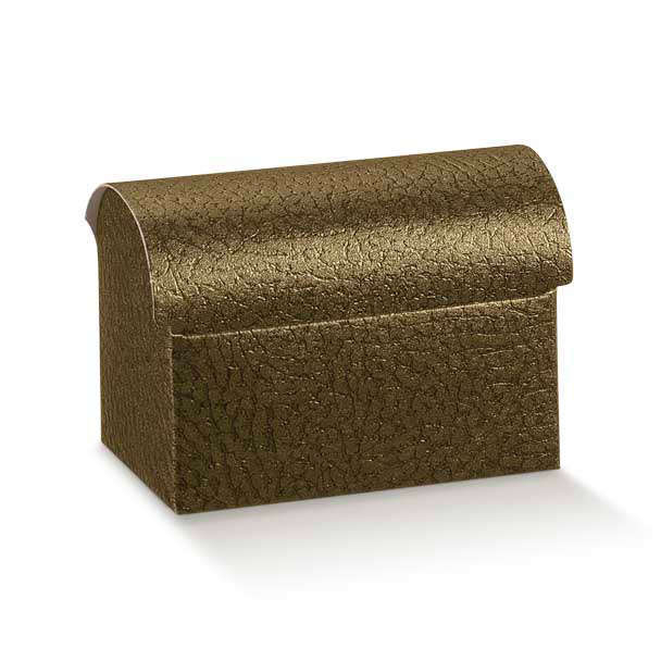 Cofanetto in cartoncino marrone scuro, base 45x70mm, altezza 52mm, confezione da 10 pezzi