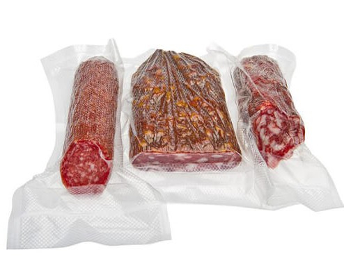Sacchetto sottovuoto goffrato per salame, spessore 105my, confezione da 100 pezzi, varie misure