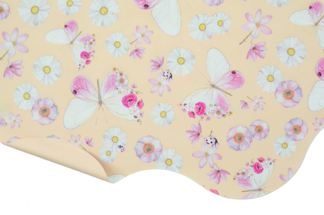 Sottovaso perlato "Alissa elite" fondo ècru, diametro 100 cm, confezione da 10 pezzi