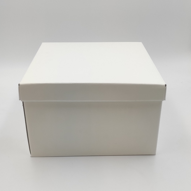 Scatola base quadrata con coperchio in cartone bianco, 25x25x6 cm, cartone da 20 pezzi