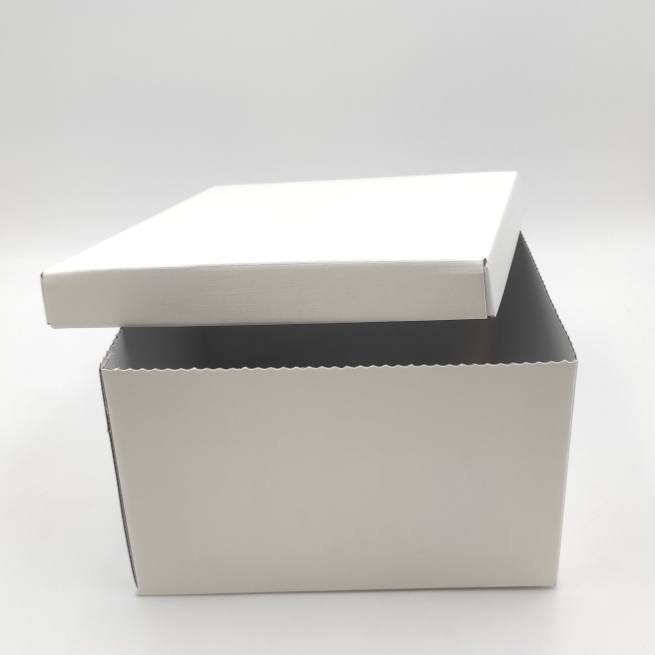 Scatola base quadrata con coperchio in cartone bianco, confezione da 20 pezzi, vari formati