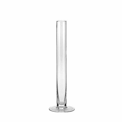 Vaso monofiore con base in vetro, diametro 3 cm, altezza 20 cm