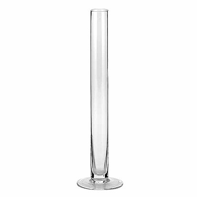 Vaso monofiore con base in vetro, diametro 3 cm, altezza 30 cm