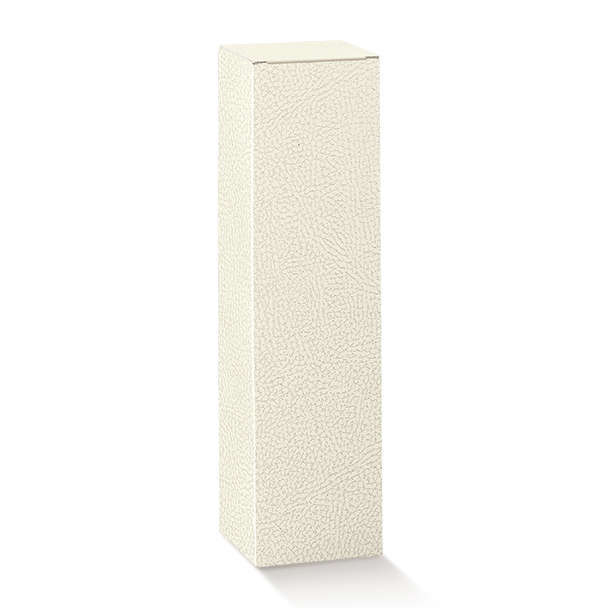Scatola porta bottiglie in cartone bianco perlato, 9x9x34 cm, cartone da 50 pezzi