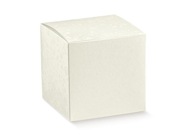 Scatola automontante base quadrata in cartone sfere bianco, confezione da 10 pezzi
