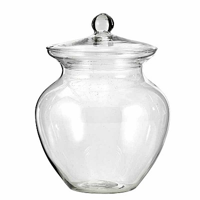 Vaso in vetro con coperchio, diametro 20 cm, altezza 27.6 cm