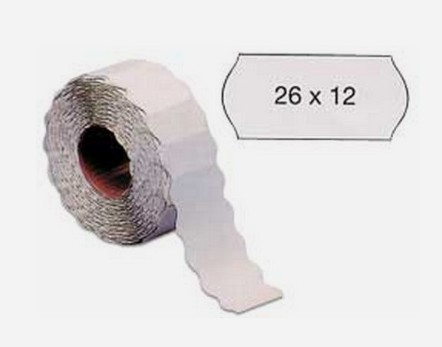 Etichette bianche permanenti per prezzatrice, formato 26x12 mm