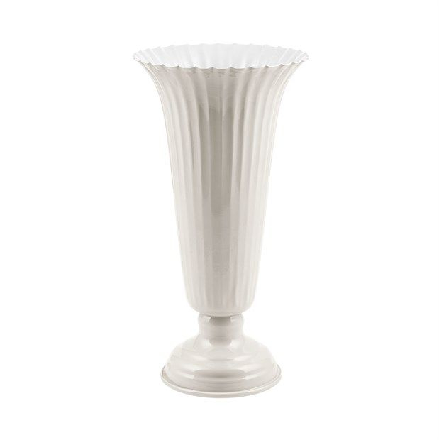 Vaso in metallo avorio, diametro 17 cm, altezza 32 cm