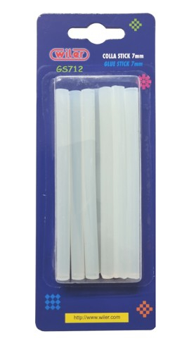 Colla in stick per pistola a caldo, diametro 7 mm, confezione da 12 pezzi