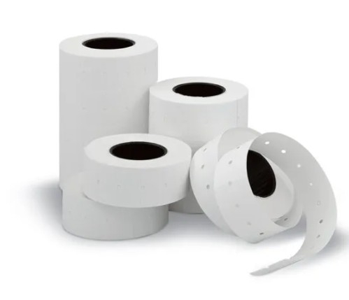 Etichette bianche permanenti per prezzatrice, formato 21x12 mm, confezione da 10 rotoli