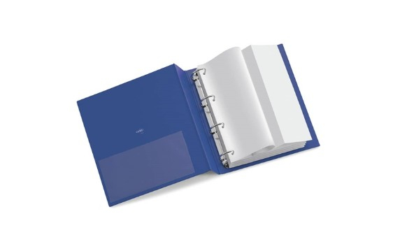 Raccoglitore "Nettuno" blu, formato A4, con 4 anelli da 50 mm, dorso 7.5 cm