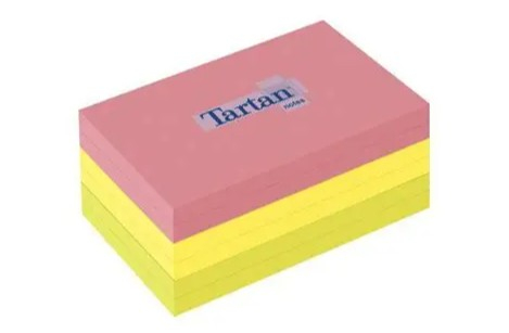 Blocco foglietti adesivi "Tartan" neon assortiti, 76x127 mm, confezione da 6 pezzi