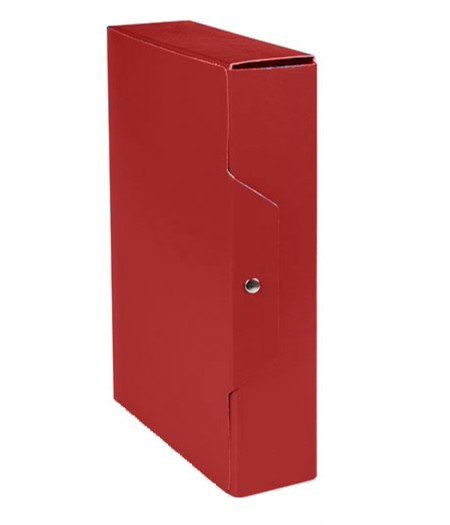 Carpetta portaprogetti rosso, chiusura con bottoni, 25x35 cm, varie altezze