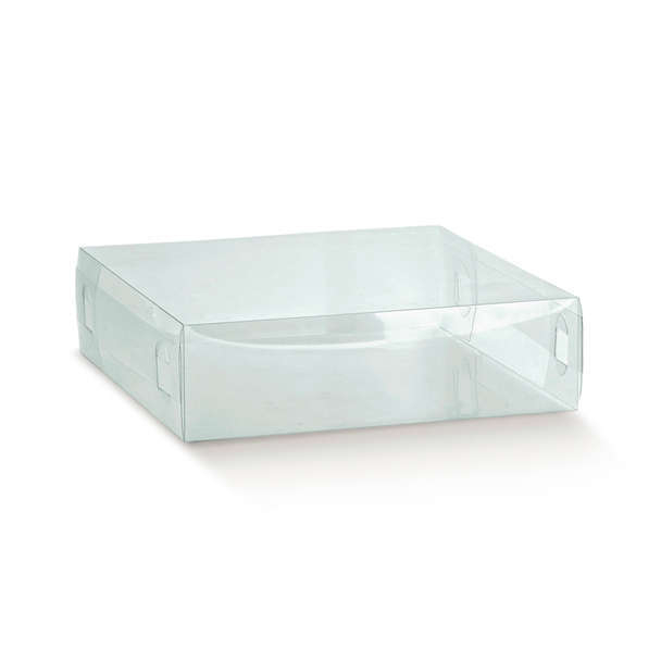 Scatola "Clip" trasparente, 25x25 cm, confezione da 10 pezzi, varie altezze