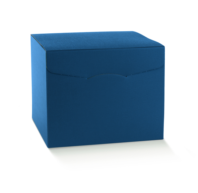 Scatola "Segreto" automontante base rettangolare in cartone blu, vari formati