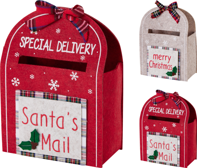 Cassetta delle lettere di Natale in feltro, altezza 23.5 cm, modelli assortiti