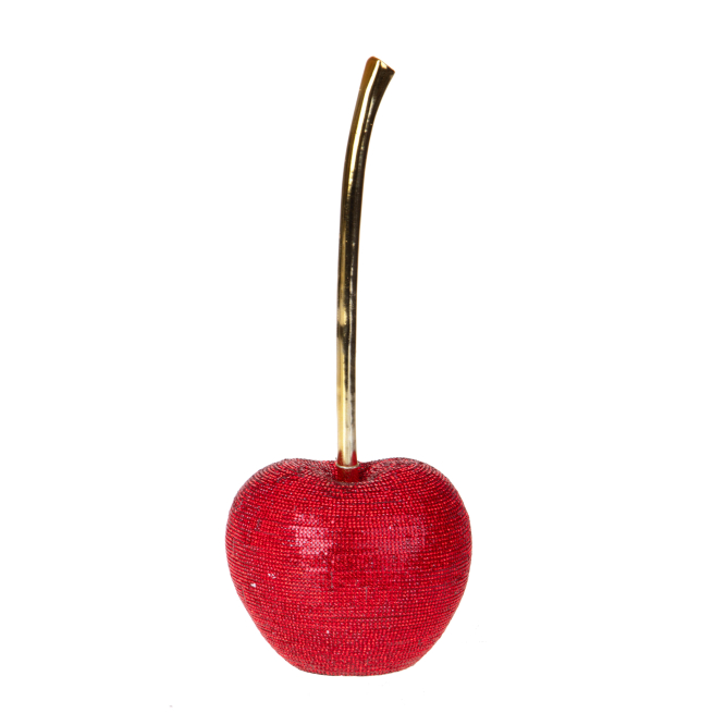 Ciliegia rossa con strass, diametro 12.5 cm, altezza 34 cm