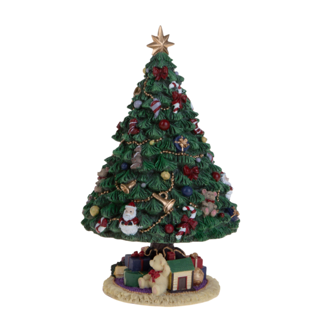 Carillon albero di Natale in resina, altezza 23 cm