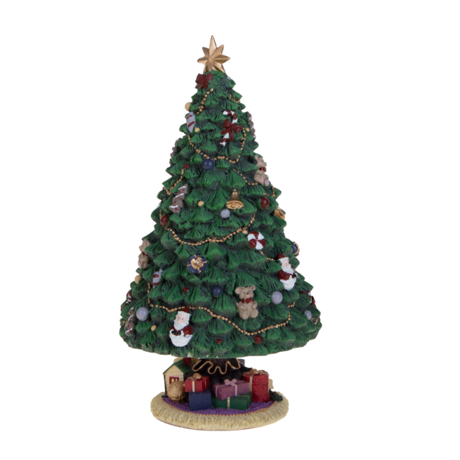 Carillon albero di Natale in resina, altezza 27 cm