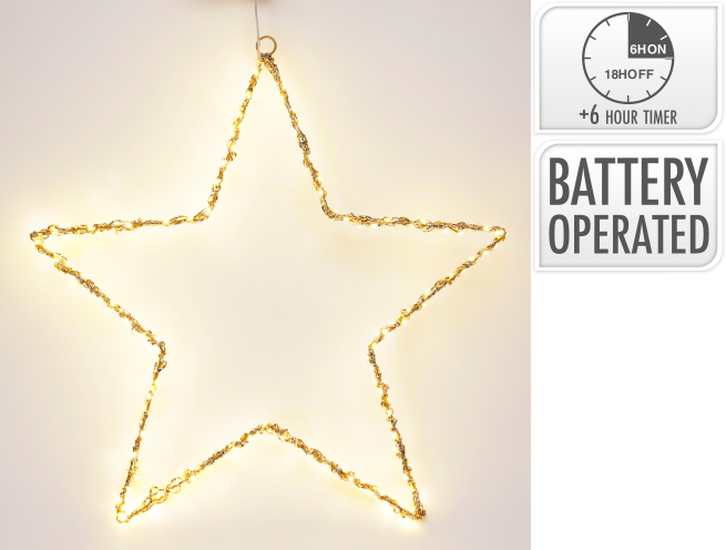Stella con 150 microluci led a batteria da appendere, diametro 50 cm