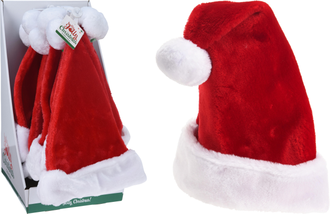 Cappello in tessuto di Babbo Natale, altezza 40 cm