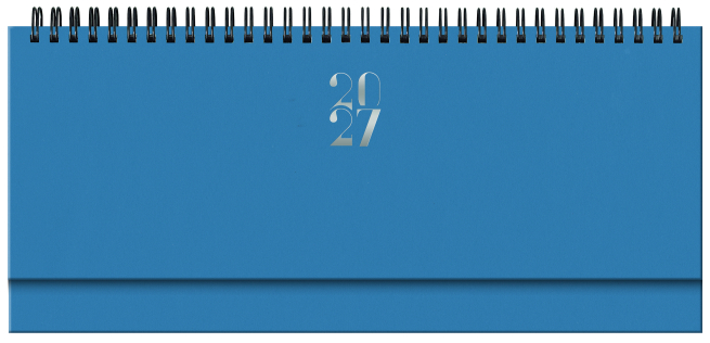 Planning 2027 settimanale con spirale Egadi azzurro, formato 29.8x10.5 cm