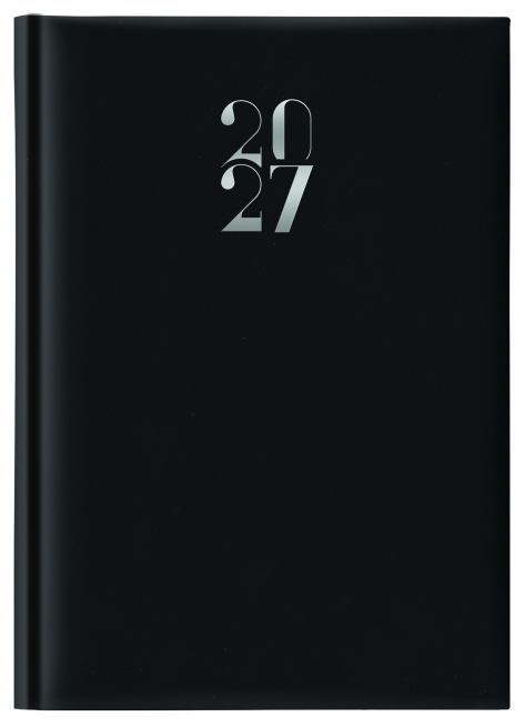 Agenda 2027 giornaliera Gommato nero, formato 17x24 cm