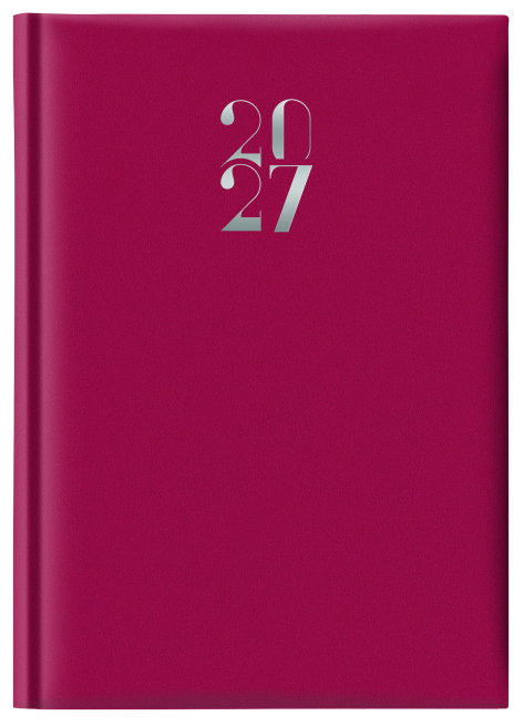 Agenda 2027 giornaliera Gommato rosso, formato 17x24 cm