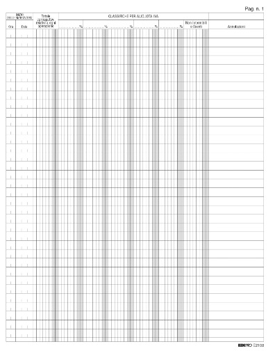 Registro corrispettivi emergenza, formato 24.5x31 cm