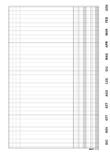 Scadenziario Gennaio-Dicembre da 36 pagine, formato 22x30 cm