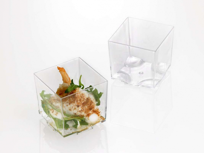 Cubo trasparente fingerfood 4.4x4.4cm confezione da 20 pezzi