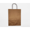 Shopper marrone in carta sealing millerighe con maniglia ritorta