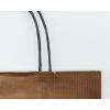 Shopper marrone in carta sealing millerighe con maniglia ritorta
