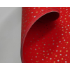 Carta da regalo tinta unita rosso con stelline, formato 70x100 cm, confezione da 25 fogli