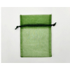 Sacchetto in organza verde scuro con tirante, confezione da 10 pezzi
