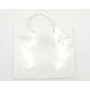Shopper bianco plastificato lucido "Elegant chic" con maniglia cordone cotone