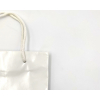 Shopper bianco plastificato lucido "Elegant chic" con maniglia cordone cotone