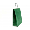 Shopper verde scuro in carta sealing millerighe con maniglia ritorta