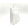 Shopper kraft bianco con maniglia ritorta, confezione da 25 pezzi