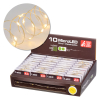 Filo lineare 10 microled a batteria, luce calda fissa, filo in metallo, uso interno, lunghezza 1 metro