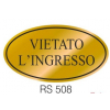 Etichetta adesiva dorata Vietato l'ingresso