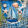 Tovagliolo in carta 3 veli stampa Quadro marino, 33x33 cm, confezione da 20 pezzi