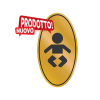 Etichetta adesiva dorata con simbolo Toilette Bimbi