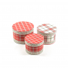 Set scatole regalo scozzesi rotonde, confezione da 3 pezzi