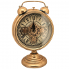 Orologio da tavolo dorato con ingranaggi a vista, altezza 52.5 cm