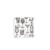 Tovagliolo cellulosa "Drink White" 20x20cm , confezione da 100 pezzi